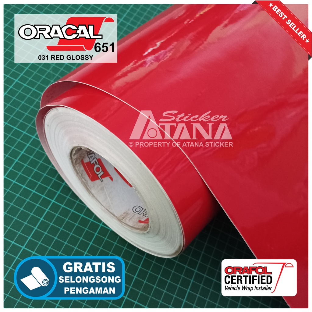 Skotlet Merah Glossy Oracal 651 Scotlet Red Gloss Metalik Stiker Kilap Gilap Meteran Sticker Decal Roll Scotlite Body Mobil Motor Matic Sepeda Scotlight Nyala Cat Dekorasi Kaca Kap Background Aquarium Furniture Karimun Sedan Hino Mercy BMW Grand Max Luxio