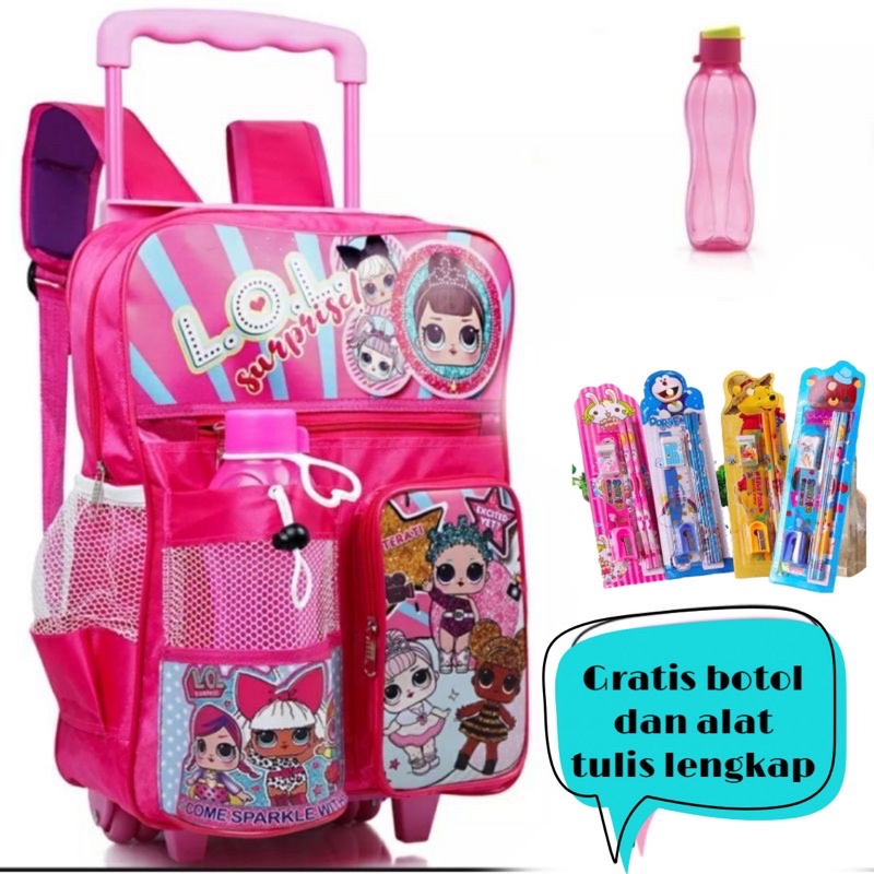 Tas Ransel Troly Anak Perempuan LOL Free Jam Dan Botol