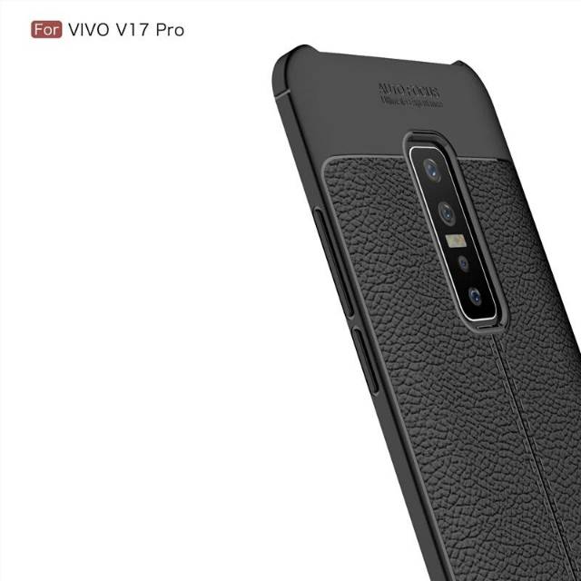 AUTO FOCUS case VIVO V17 PRO - softcase motif kulit elegan warna hitam vivo v17 pro