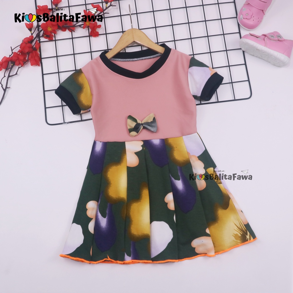 Dress Jasmine uk 3-4 Tahun / Dres Anak Cewek Balita Kaos Anak Perempuan Lengan Murah Pesta Adem