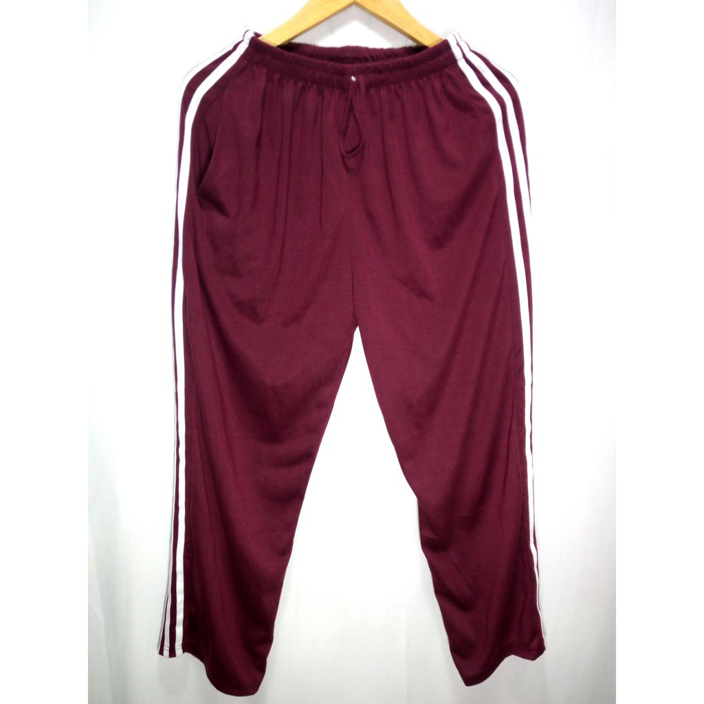 Celana Training Polos Pria Wanita List Putih