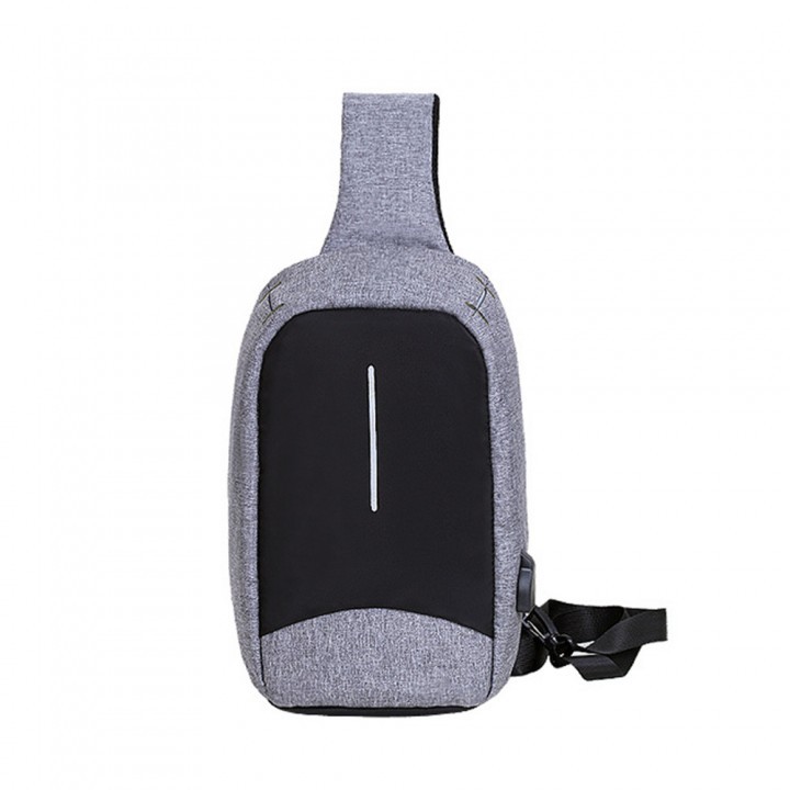 Chest Pack 651 Cross Body Sling Bag USB Anti Theft 2018 Grey