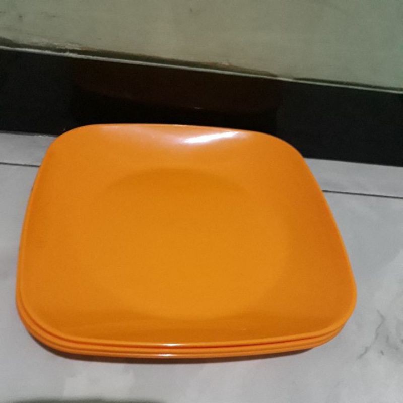 Piring Kotak Melamin Warna Orens