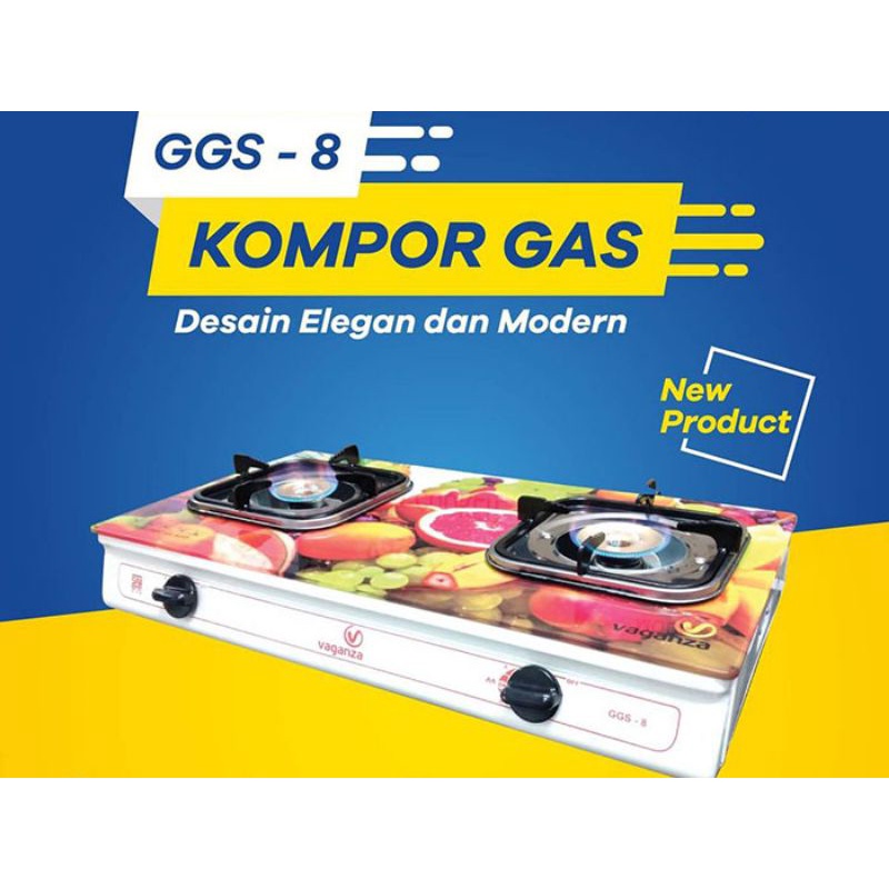 kompor gas vaganza temper glass anti pecah