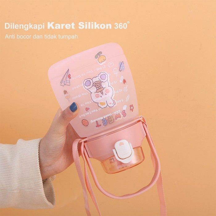 Botol Air Minum Sedotan Anak BPA Free Motif Gradient Colour 1300ml
