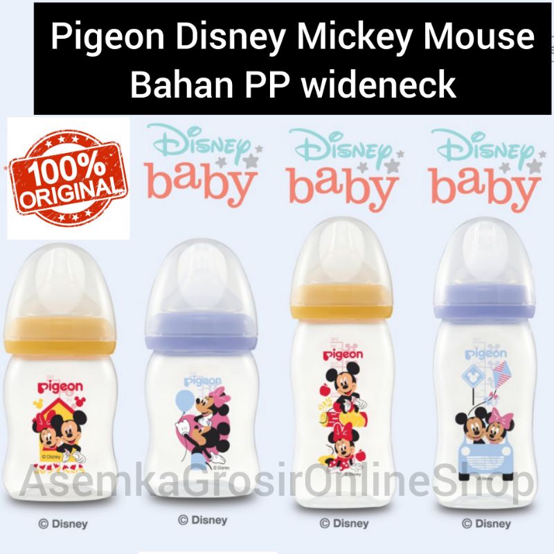 Botol Susu Pigeon Disney Mickey Mouse PP Wideneck 160ml 240ml