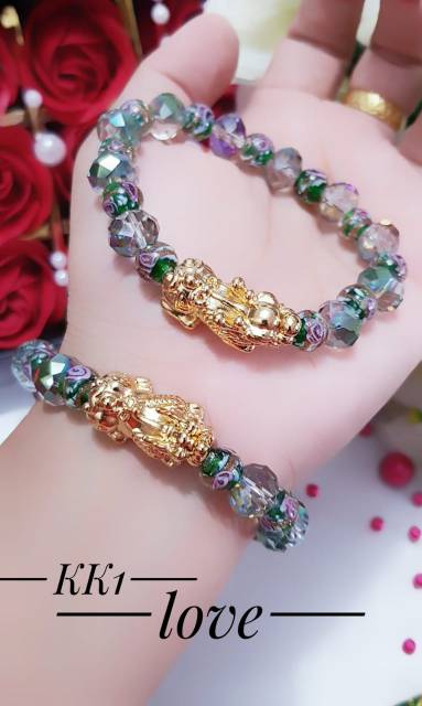 Xuping gelang batu naga lapis emas 24k terlaris