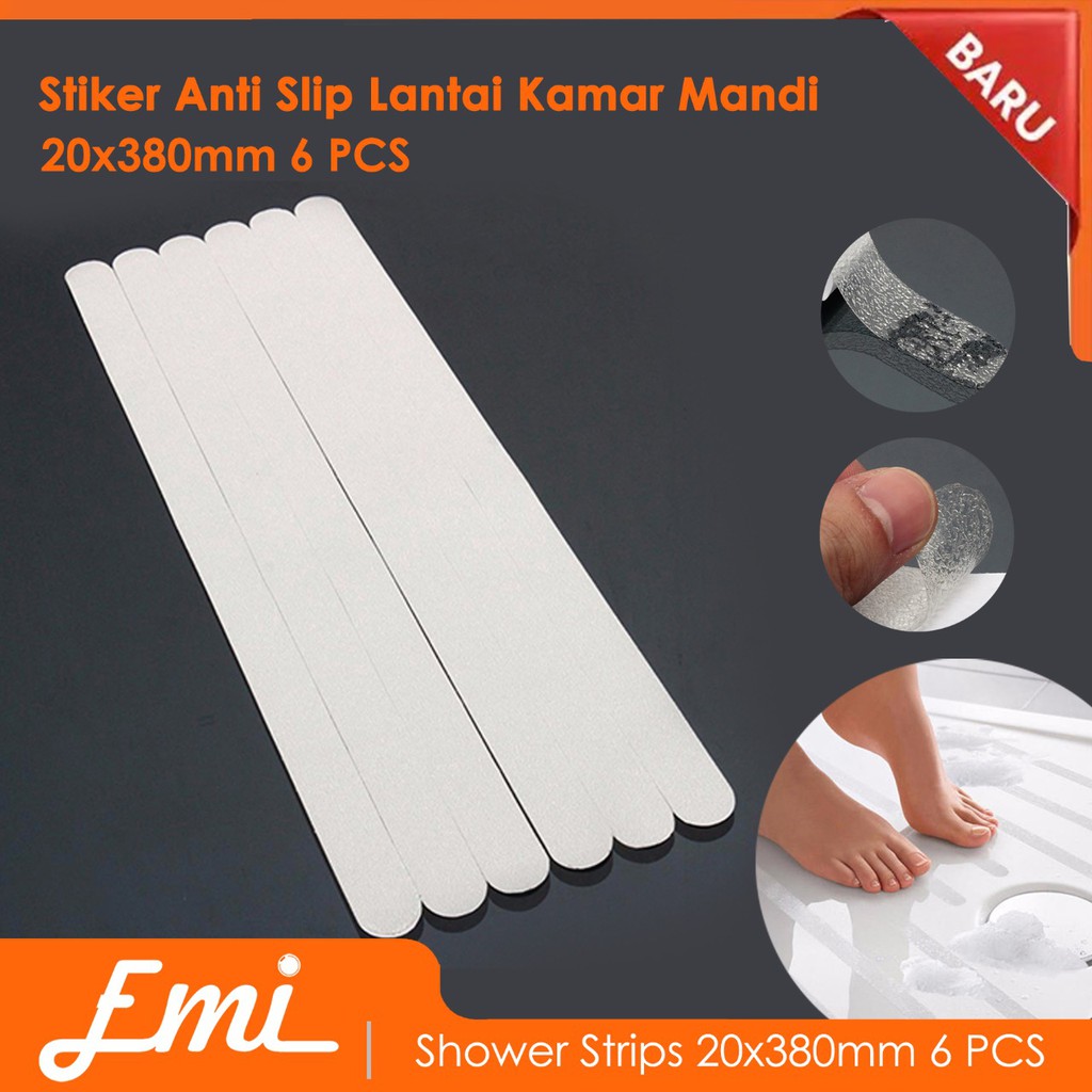 Trustpoud Stiker Anti Slip Lantai Kamar Mandi Shower Strips 20x380mm