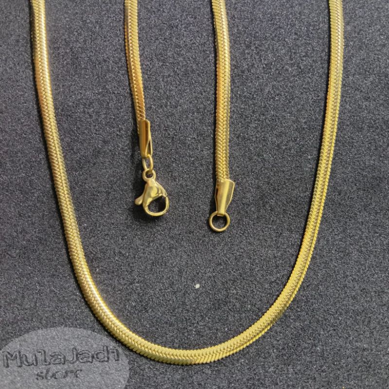 Kalung Titanium Pria Wanita Kalung Titanium Anti Karat Kalung Titanium Pipih Kalung Titanium Korea K