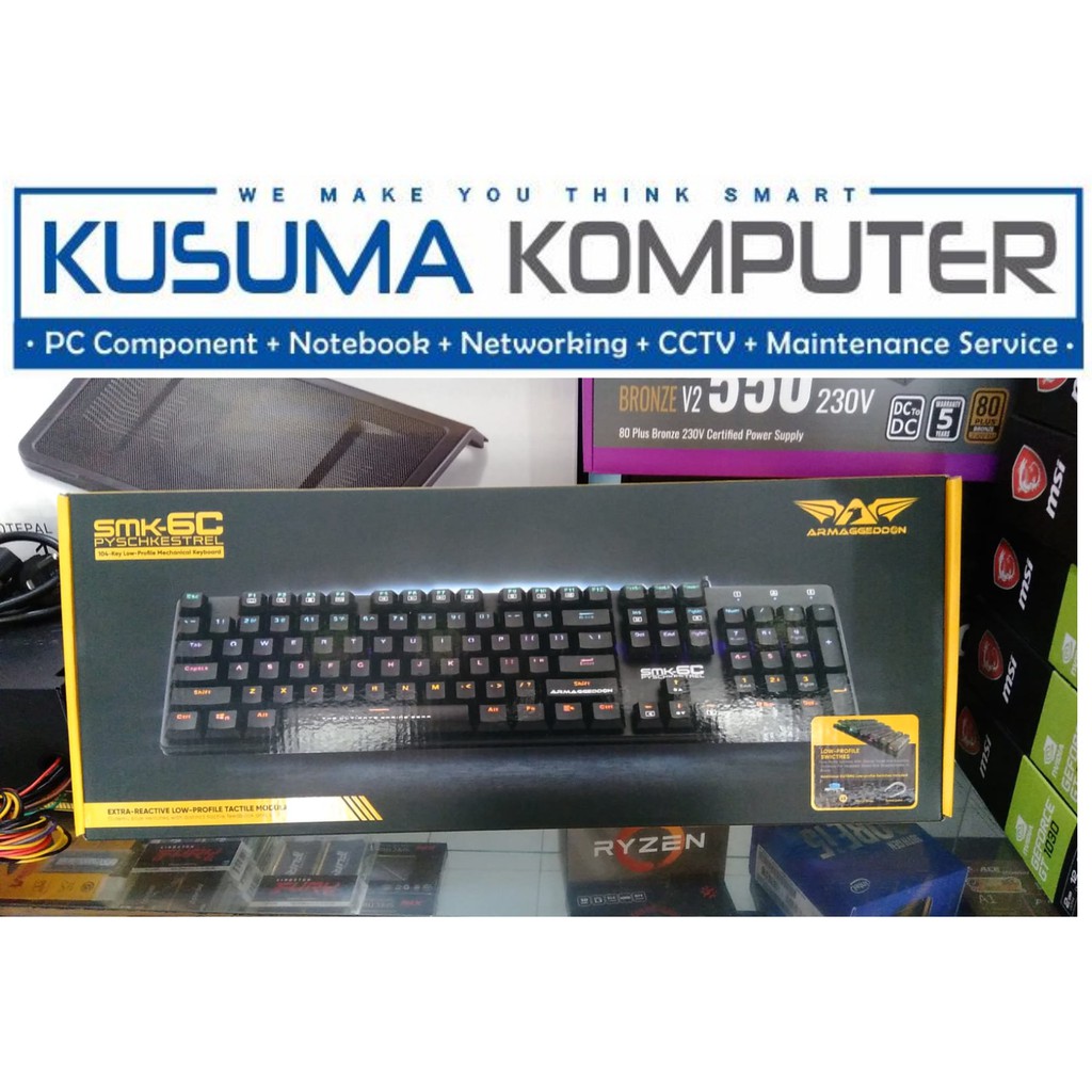 Armaggeddon SMK 6C Low Profile Mechanical Keyboard Outemu Blue Switch