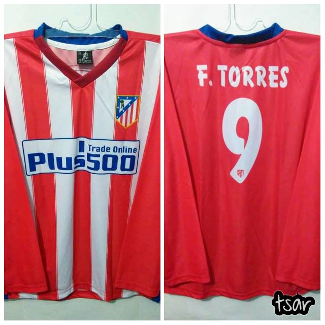Jersey Atletico Madrid Home 2015-2016 No.9 F.TORRES Long Sleeve AMSPORT Lokal Classic Vintage Mediok