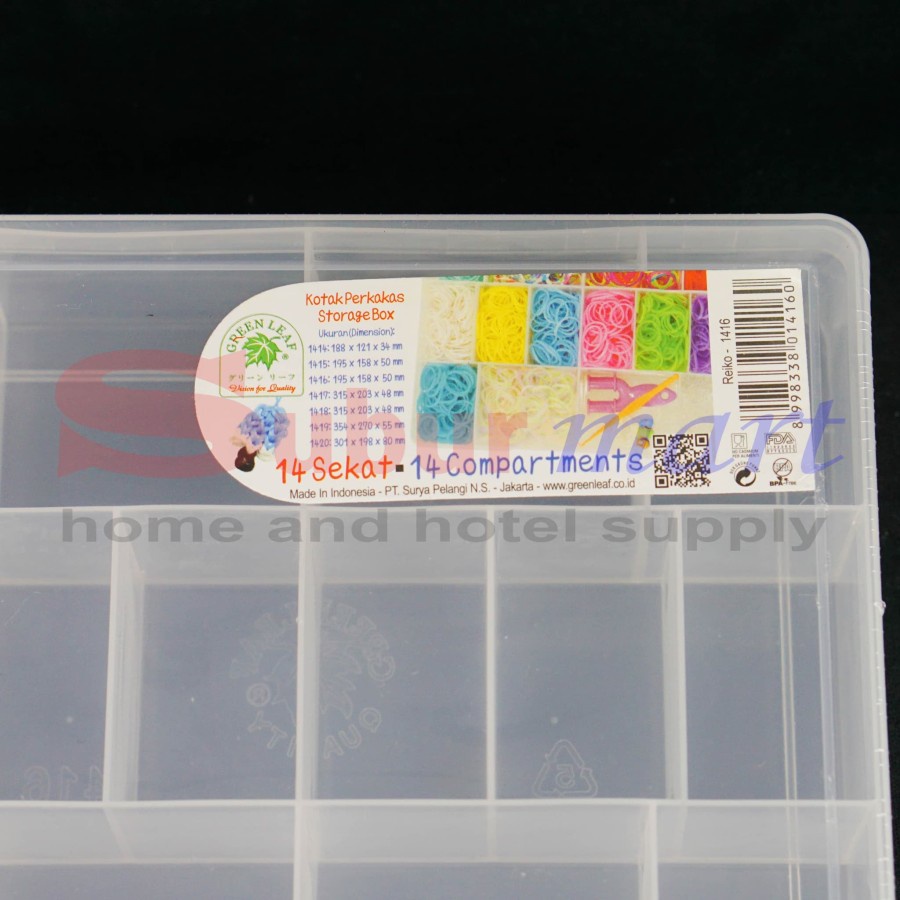 Kotak Perkakas Reiko Green Leaf 1416 Storage Box Spare Part 14 Sekat