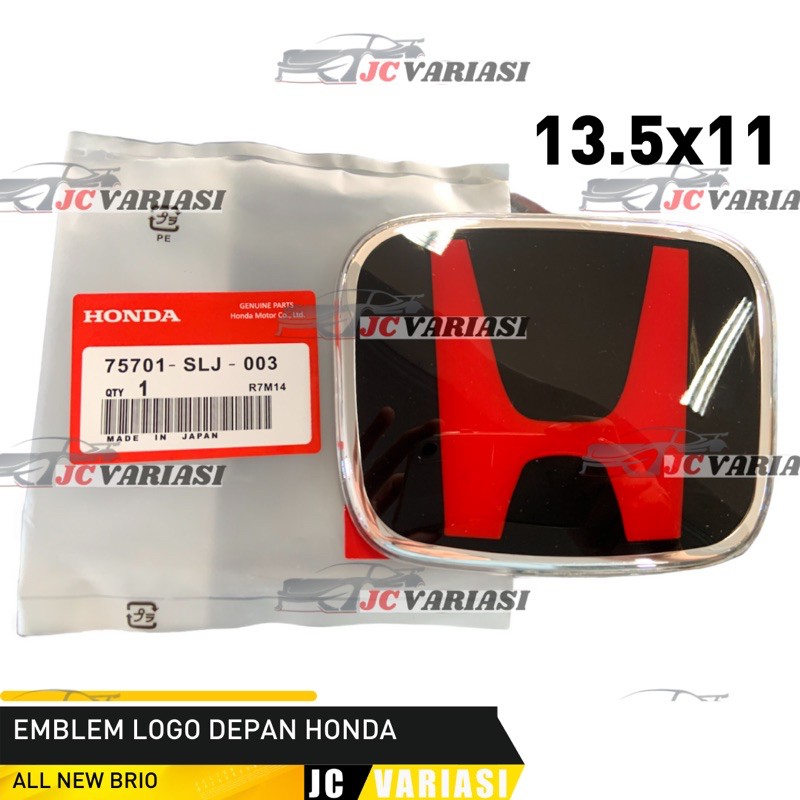 EMBLEM LOGO HONDA DEPAN ALL NEW BRIO HITAM MERAH