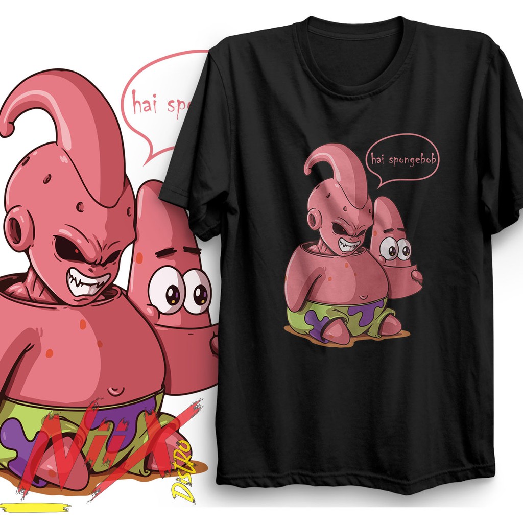 Kaos Kekinian Dragon Ball Cowok Pria Distro Baju Buu The Patrick Star Premium Branded Anime Tshirt