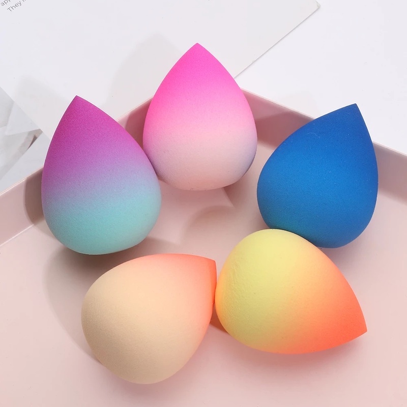 [1Piece Random Color Gradient Marble Makeup Sponge Blender] [Latex-Free Foundation Blending Sponge] [Cosmetic Puff For Applying Powder,Cream,Liquid]