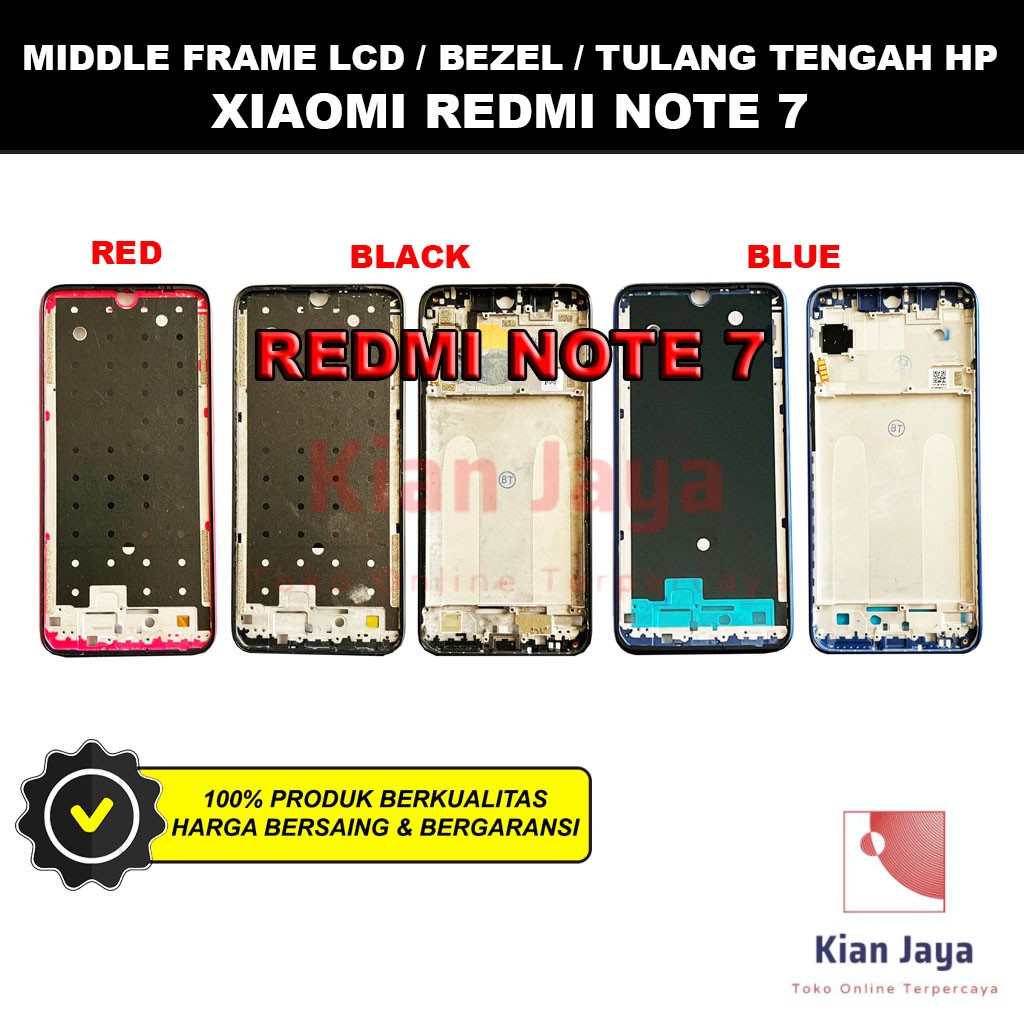 Middle Frame LCD Handphone Xiaomi Redmi Note 7 Tulang Casing Tatakan Bezel Bazel Hp