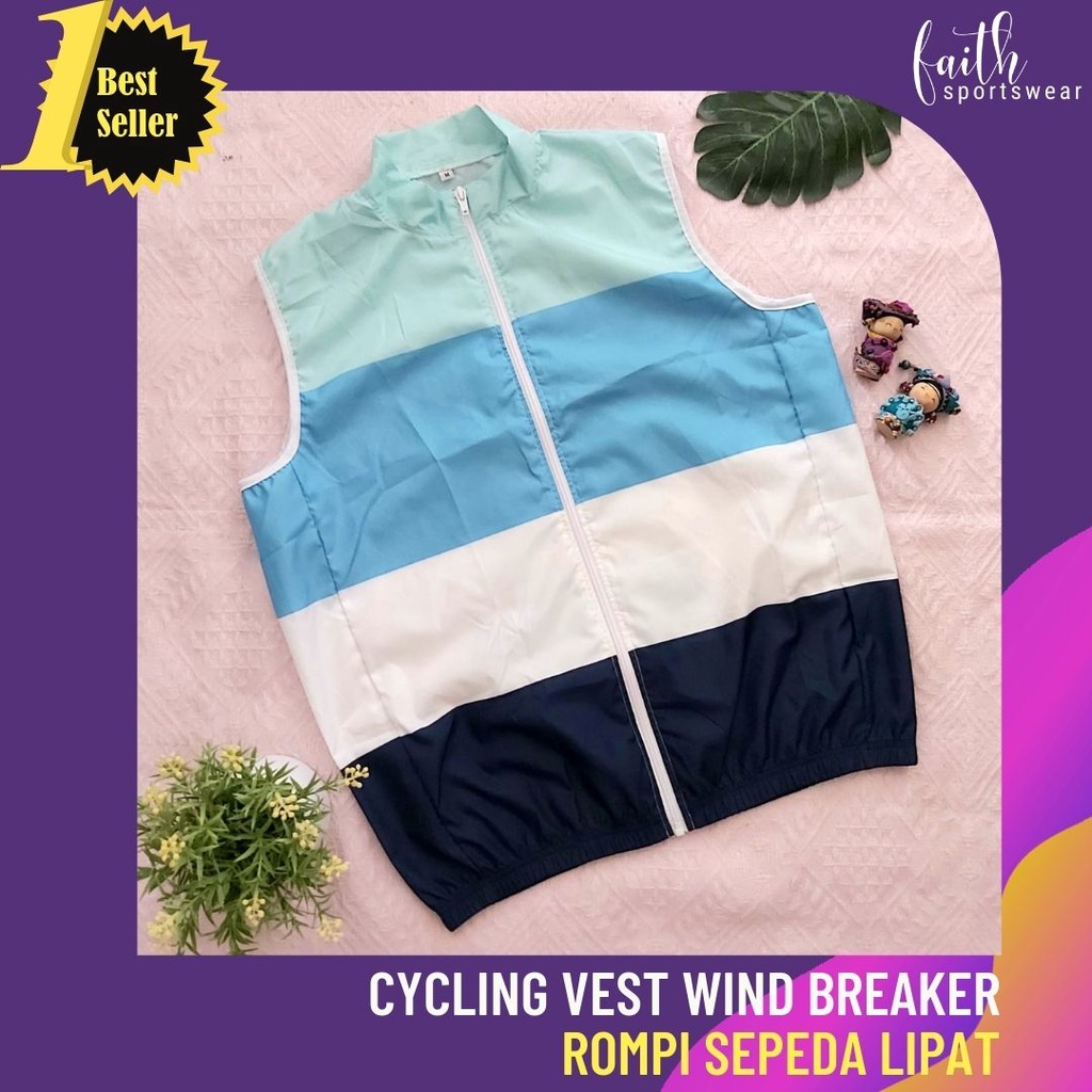 [Motif Baru] ROMPI OLAH RAGA/ ROMPI SEPEDA/ CYCLING VEST WANITA/PRIA - Blue Pallet