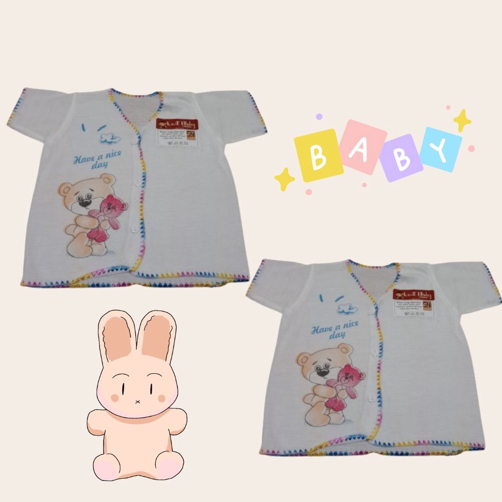 Atasan Baju Bayi Newborn Print Putih 652403 / 652401 / 652402 Lusiana E