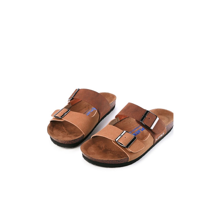 SANDAL SLIDE PLAYBOY PRIA ORIGINAL CASUAL BRANDED ASLI COKLAT PL36