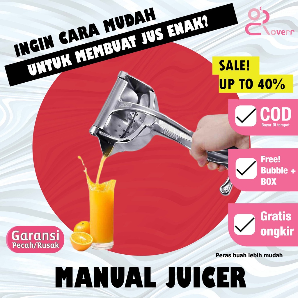 Alat Perasan Manual Sari Buah Juicer Juice Hand Pressure Pres Pemeras Peras Jeruk Praktis Besar Stainless Steel