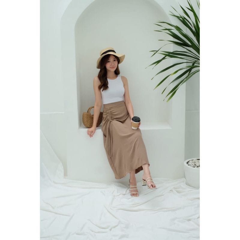 Rok Serut Crinkle Korean || Rok Skirt || Bahan Crinkle Airflowy