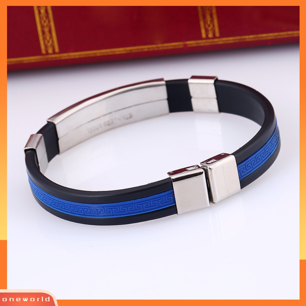 Gelang Bangle Bahan Silikon Adjustable Untuk Pria