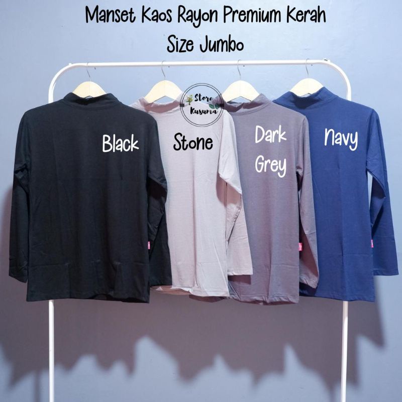 Manset Kaos Rayon Premium Kerah Size Jumbo/XXL