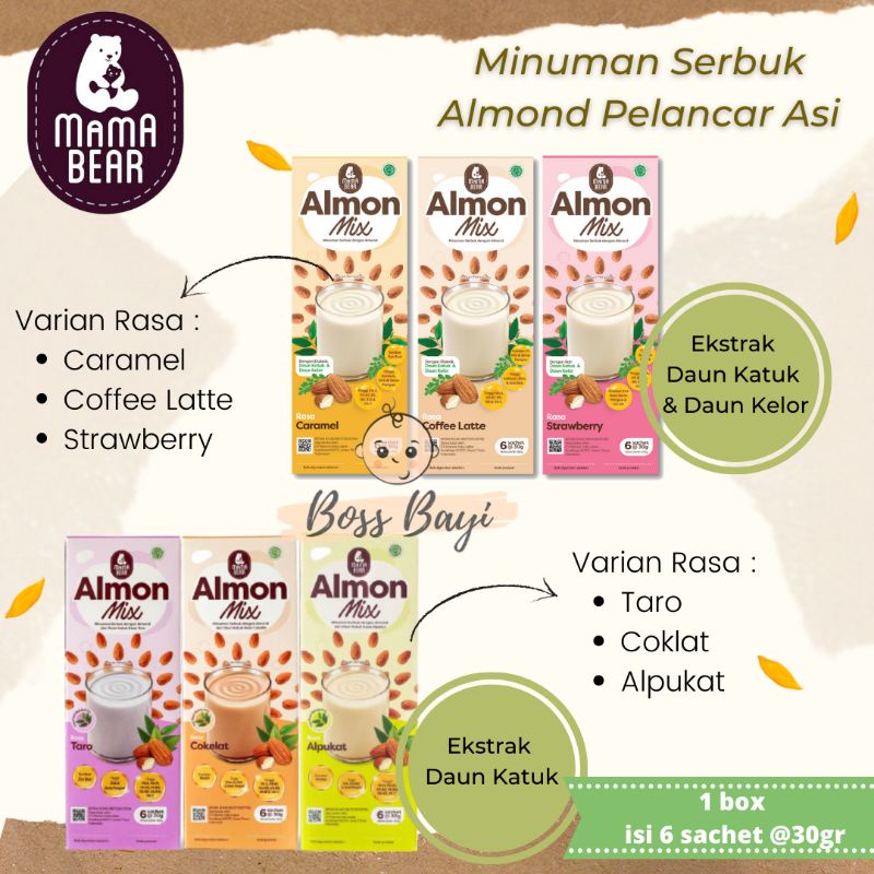 MAMA BEAR - Almon Mix Minuman Serbuk Susu Almond + Daun Katuk (Pelancar Asi/Asi Booster)