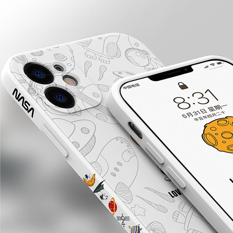 Casing Soft case Silikon Motif Nasa Astronot Untuk iphone 13 / 12 / 11 Pro Max / XS / XR / 8plus / 12pro / 7 / 8 + / X / XS / XR