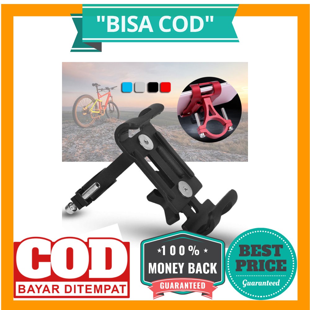 BISA COD Fang Fang Holder Smartphone Sepeda Aluminum Handlebar - 998505 - Black