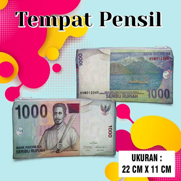 

Mudah Tempat Pensil Dompet Pouch Tema Gambar Uang Bagus
