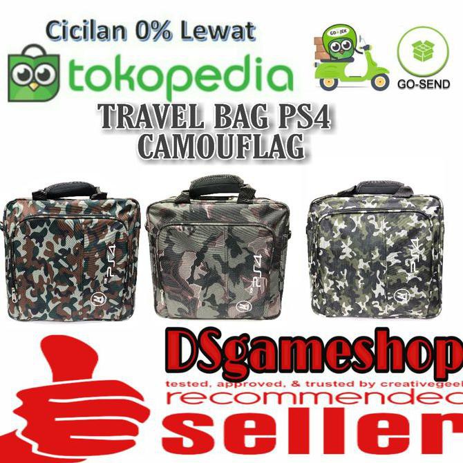 Tas Ps4 Travel Bag Ps4 Fat Ps4 Slim Ps4 Pro Motif Army Camouflag - Tengah