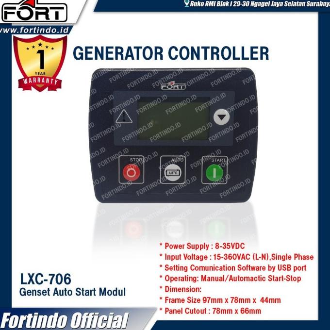 Modul Amf Genset Auto Start Modul Lxc-706 Merk Fort Controller