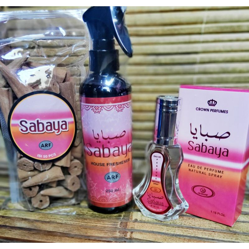 paket pengharum ruangan arab freshner 250ml buhur kerucut Sabaya minyak spray 35ml Sabaya