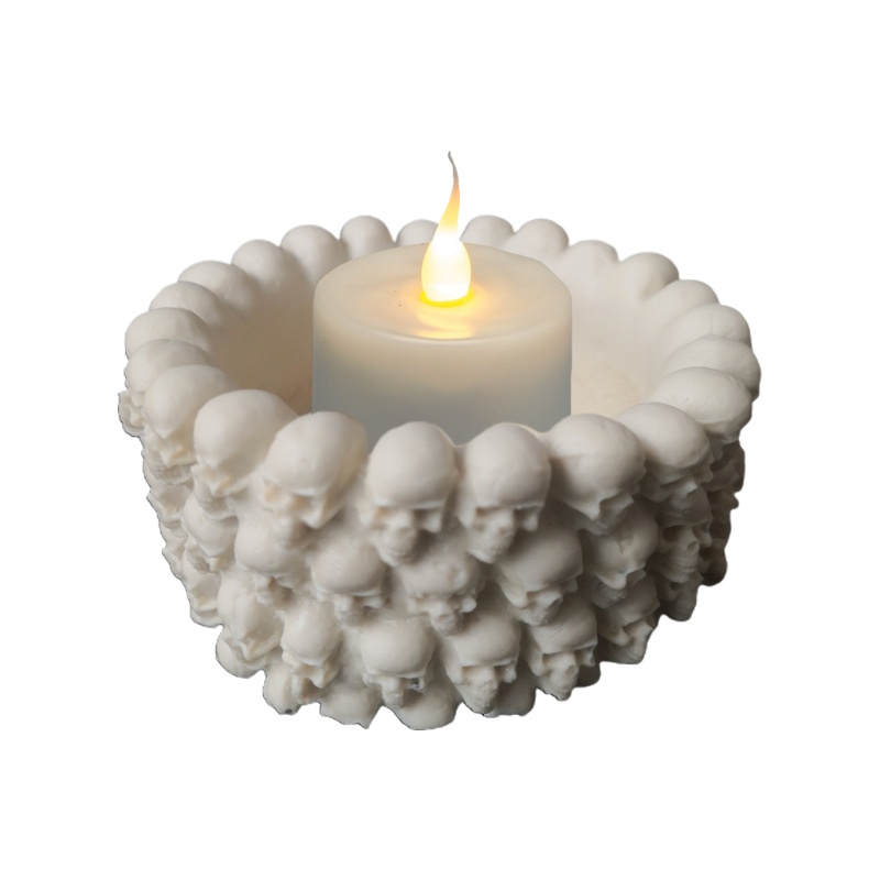 SIY  Skull Ashtray Epoxy Resin Mold Plant Flower Pot Silicone Mould DIY Candle Holder Casting Tool