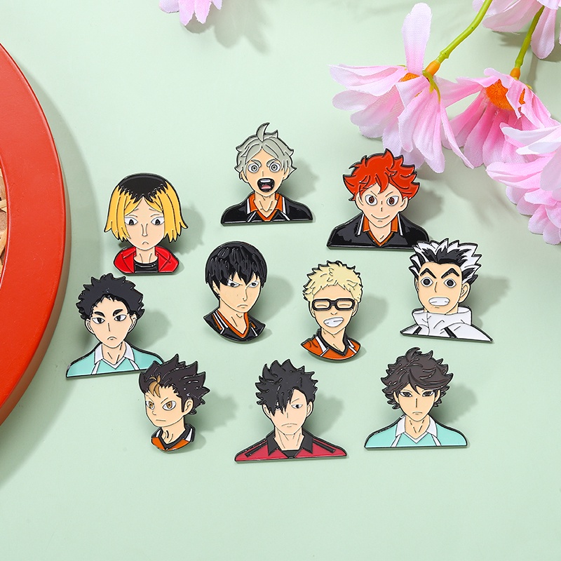 Bros Pin Desain Anime Junior Volleyball Player Untuk Aksesoris Pakaian