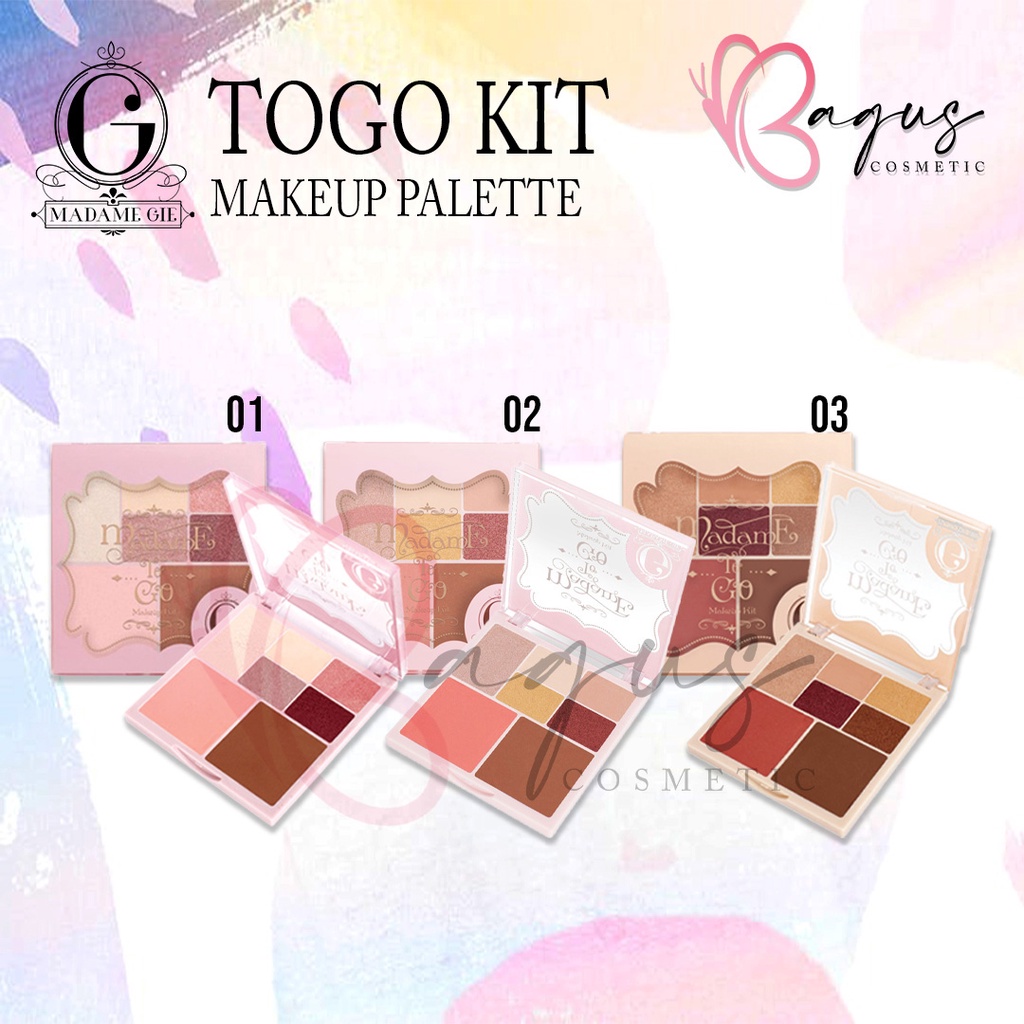 ⭐BAGUS⭐ MADAME GIE TO GO GETAWAY MAKE UP KIT |  Palet Beauty Complete Eyeshadow  Blush On Lip Stick