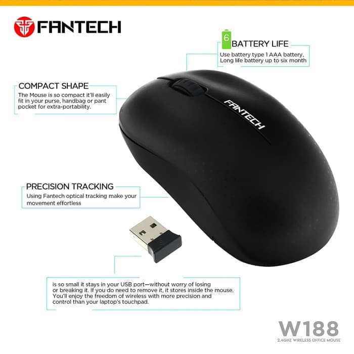 FANTECH MOUSE WIRELESS OFFICE MOUSE W188