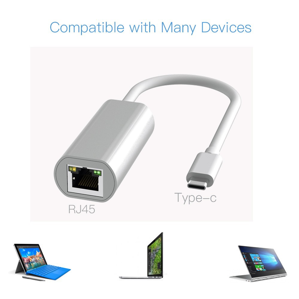 USB Type C Gigabit LAN Fast Ethernet USB3.0 to LAN RJ45 Adapter FIDECO