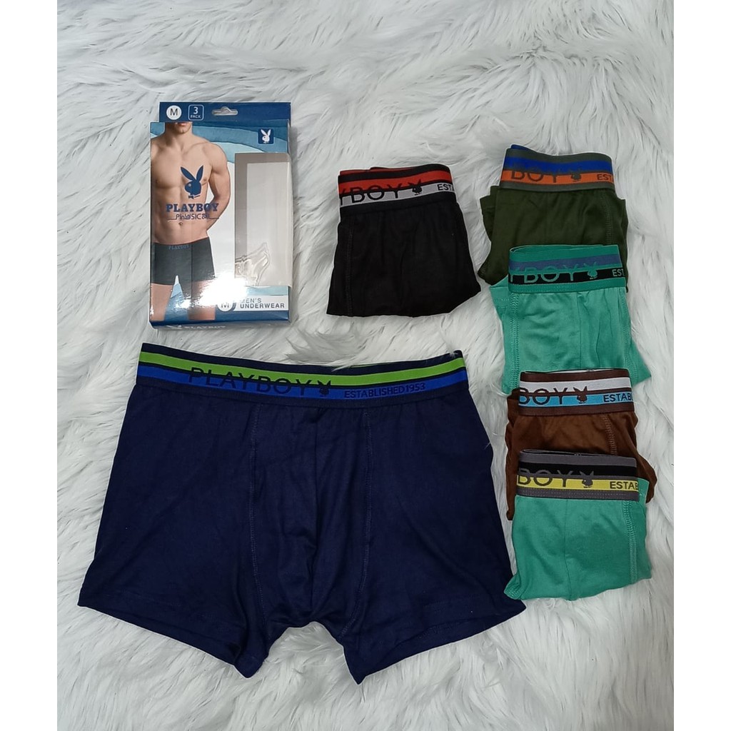 3 PCS BOXER PLYBY | CELANA DALAM PRIA | BOXER PRIA