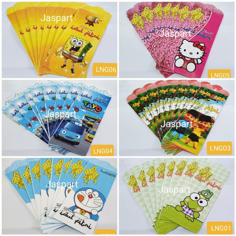 ANGPAO AMPLOP PANJANG LEBARAN IDUL FITRI 2023 AMPLOP LEBARAN KARAKTER LUCU MURAH MERIAH