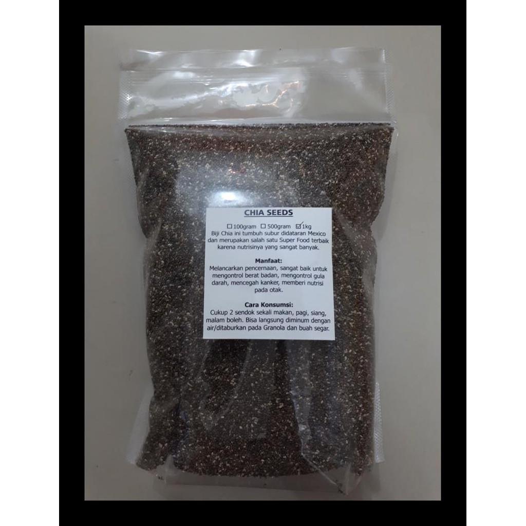 

UPDATE! ORGANIC BLACK CHIA SEED 1 KG / CHIA SEEDS 1000 GRAM MEXICO MURAH