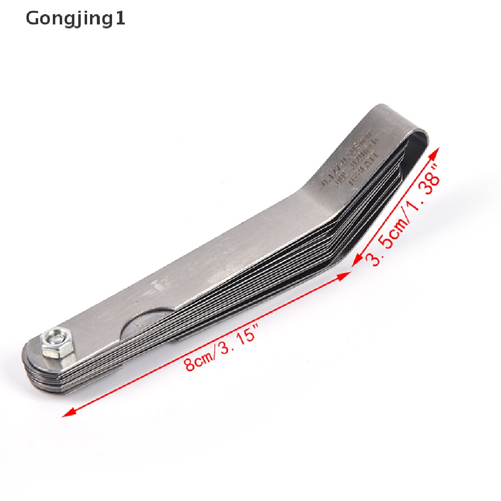 Gongjing1 Alat Pengukur Celah Gap Filler Metric 16 Bilah 0.127-0.508mm