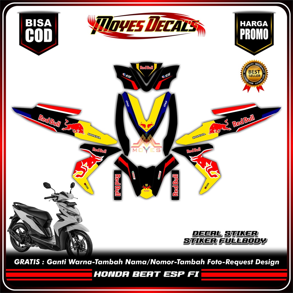 Decal Stiker Beat Esp FI - Redbulls Racing Custom