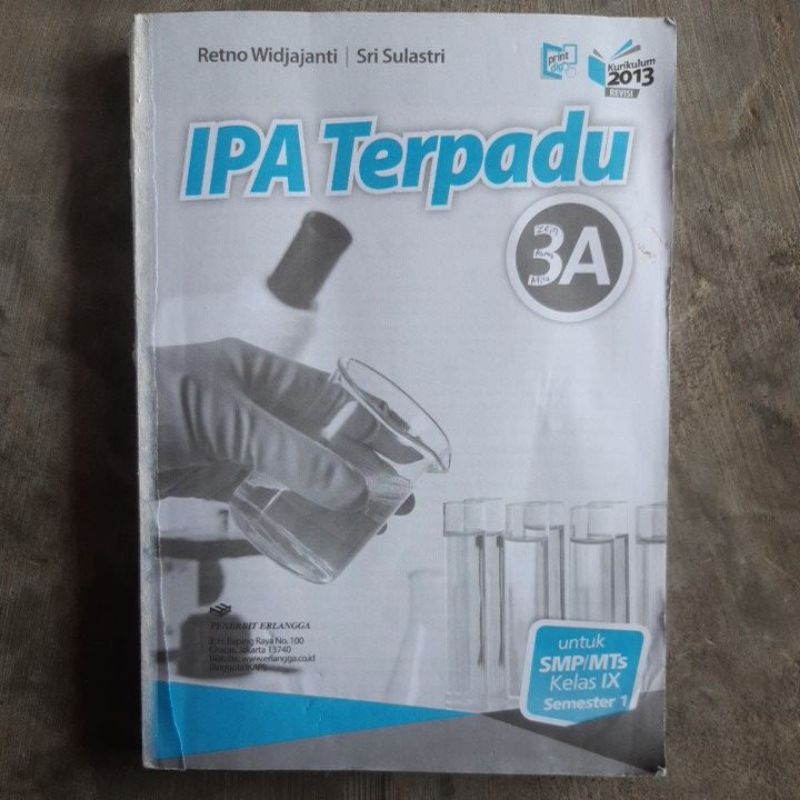 buku Ipa Terpadu Smp kelas 7.8 1a.1b.2a.2b.3a.3b revisi kurikulum 13-3a tanpa cover