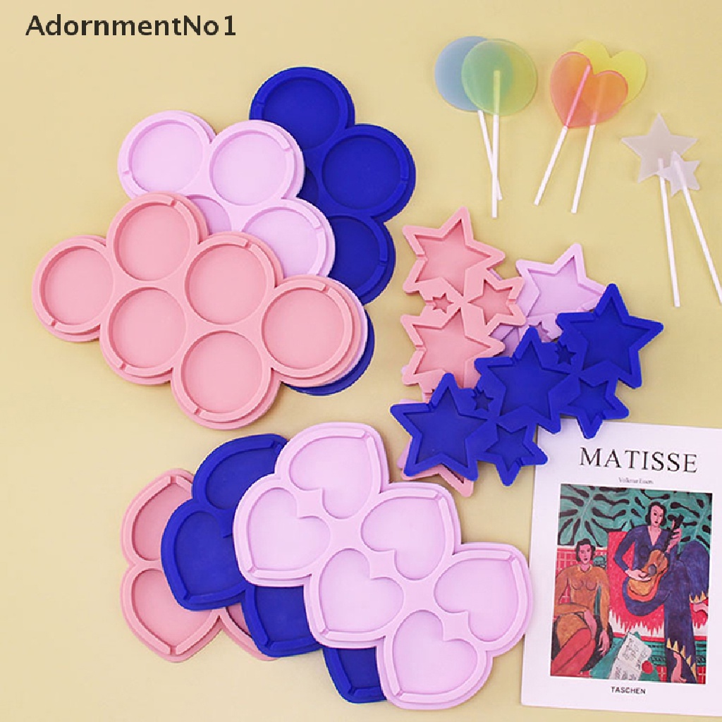 [AdornmentNo1] Silicone Lollipop Mold and Sticks Round Heart Star Shape Cake Decorating Tool [new]