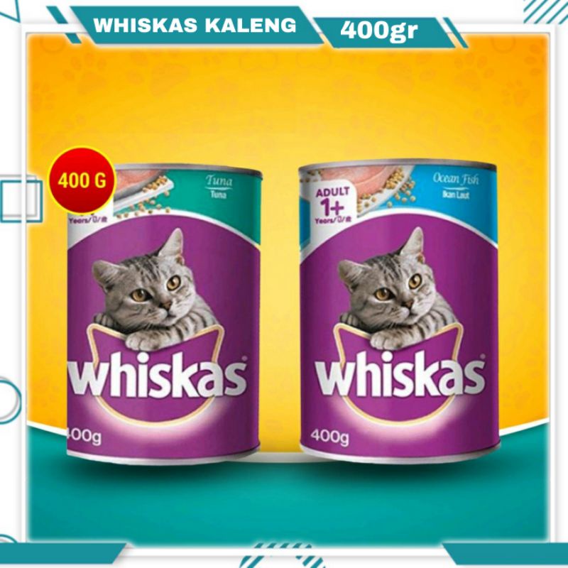 Whiskas Kaleng 400gr All Variant / Makanan Kucing Basah Whiskas Kaleng 400gr Adult Tuna / Ocean Fish