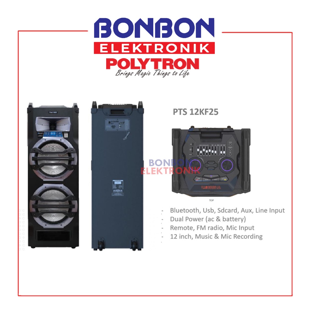 Polytron Portable Speaker Bluetooth PTS 12KF25 / PTS12KF25 RADIO USB