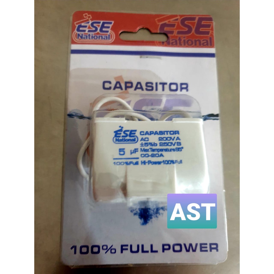KAPASITOR KOTAK KABEL 5 UF - BLISTER - CAPASITOR KOTAK / ESE NATIONAL