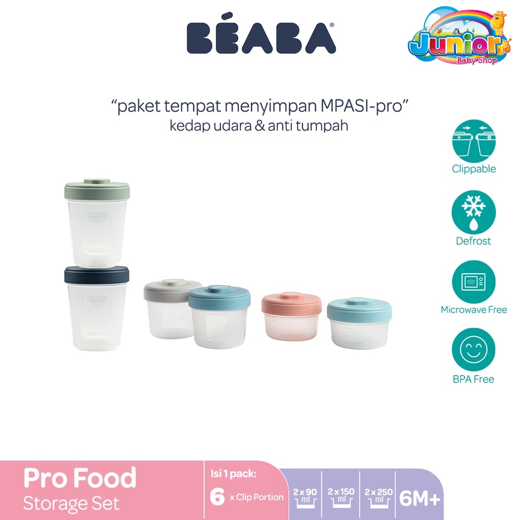 Beaba Pro Food Storage Set 6 - Wadah Makanan Bayi